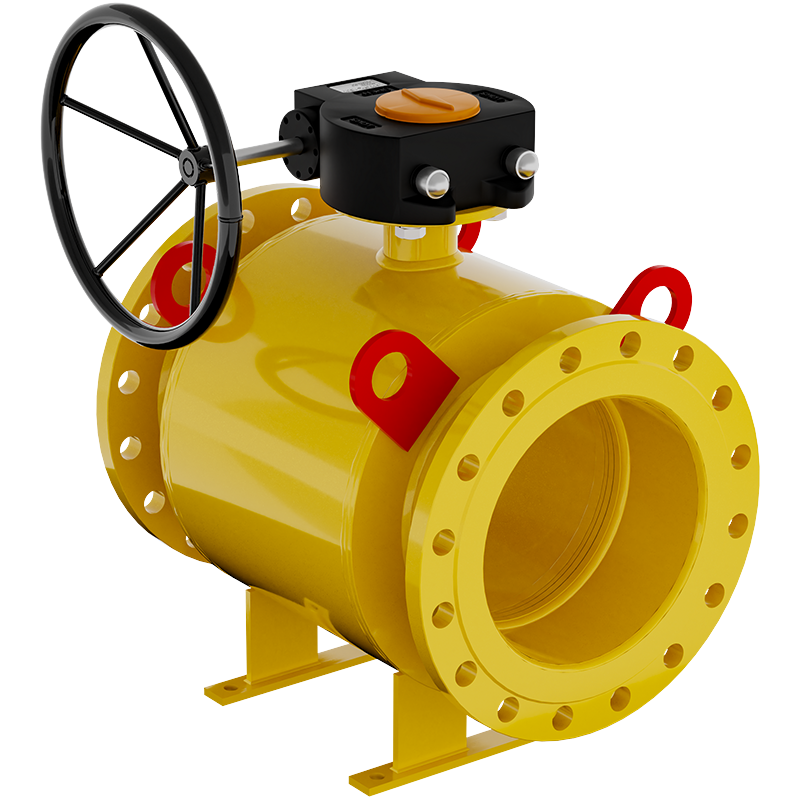 Кран шаровой для газа GAS PRO фланцевый полнопроходной, с редуктором, ст.20, Ду 150-700, Ру 16-25